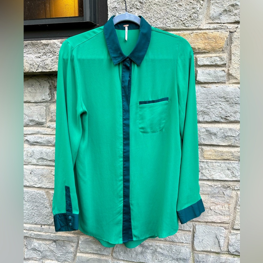 GUC - Free People Green on Green Blouse